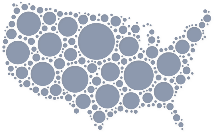bubble map of the united states